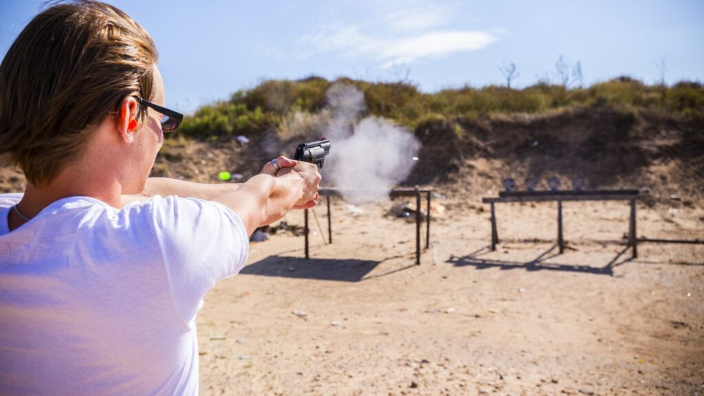 pistol, shooting, gun, range, shooting range, nature, gun range, outdoors, summer